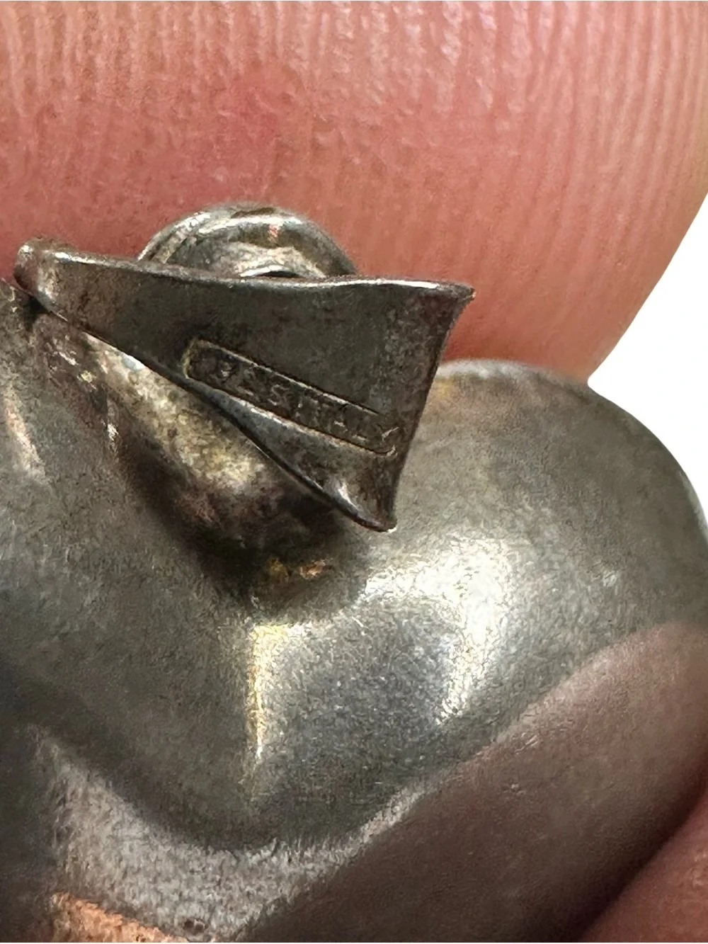 Vtg 925 Italy Sterling Silver Puffy Heart Pendant Large Hollow Charm 4 Necklace